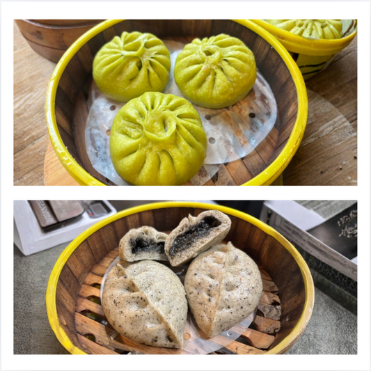 手作り野菜まんと黒胡麻饅頭セット